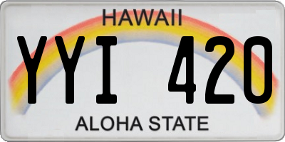 HI license plate YYI420