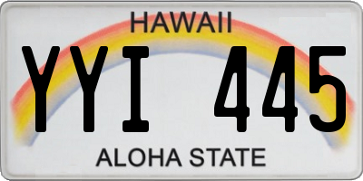HI license plate YYI445