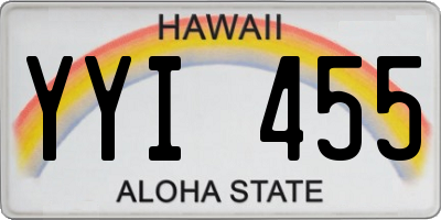 HI license plate YYI455