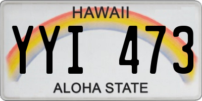 HI license plate YYI473
