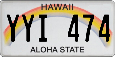 HI license plate YYI474