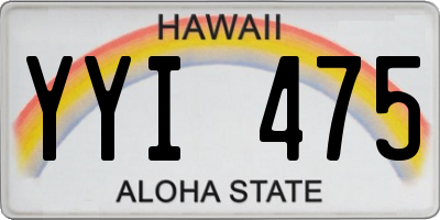HI license plate YYI475
