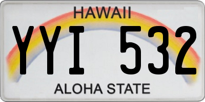 HI license plate YYI532