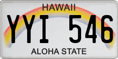 HI license plate YYI546