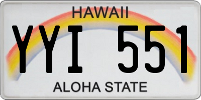 HI license plate YYI551