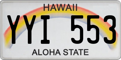 HI license plate YYI553