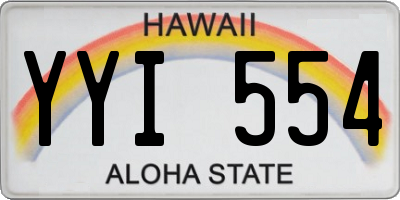 HI license plate YYI554