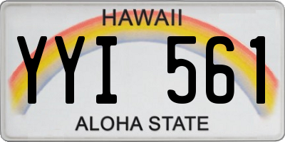 HI license plate YYI561