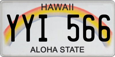 HI license plate YYI566