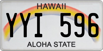 HI license plate YYI596