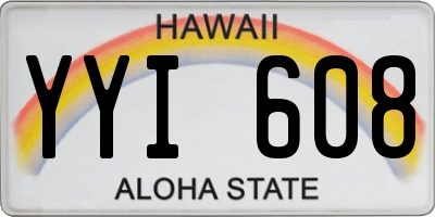 HI license plate YYI608