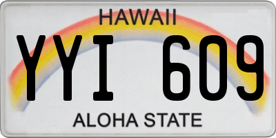 HI license plate YYI609