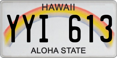 HI license plate YYI613