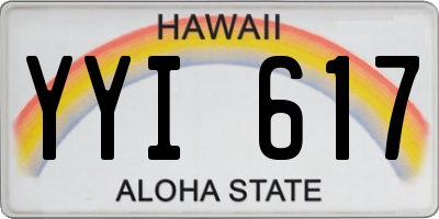 HI license plate YYI617