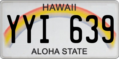 HI license plate YYI639