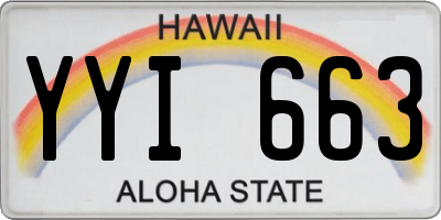 HI license plate YYI663