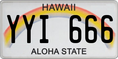 HI license plate YYI666