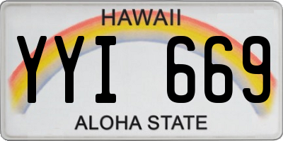 HI license plate YYI669