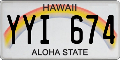 HI license plate YYI674
