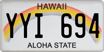 HI license plate YYI694