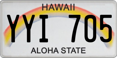 HI license plate YYI705