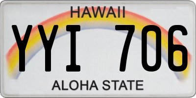HI license plate YYI706