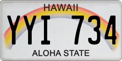 HI license plate YYI734
