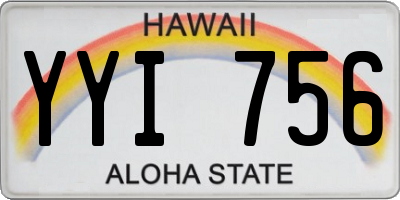 HI license plate YYI756