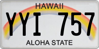 HI license plate YYI757