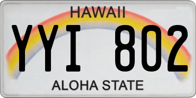HI license plate YYI802