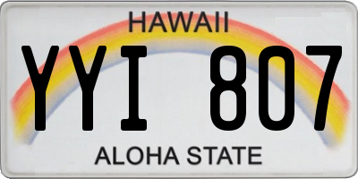HI license plate YYI807