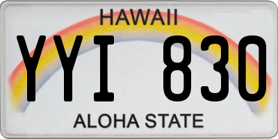 HI license plate YYI830