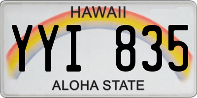HI license plate YYI835
