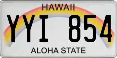 HI license plate YYI854