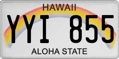 HI license plate YYI855