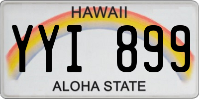 HI license plate YYI899