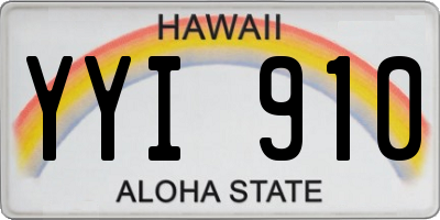 HI license plate YYI910