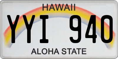 HI license plate YYI940