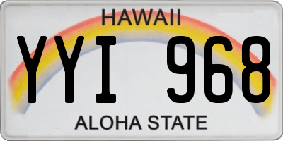 HI license plate YYI968
