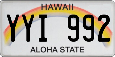 HI license plate YYI992