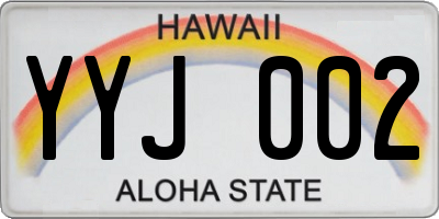 HI license plate YYJ002