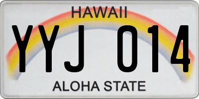 HI license plate YYJ014