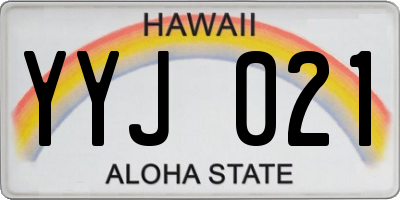 HI license plate YYJ021