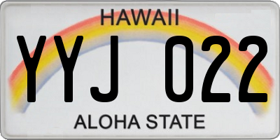 HI license plate YYJ022