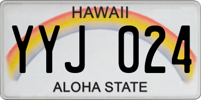 HI license plate YYJ024