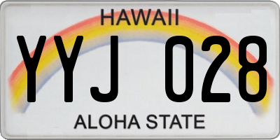 HI license plate YYJ028