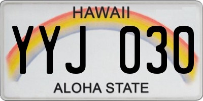 HI license plate YYJ030