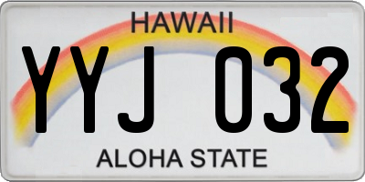 HI license plate YYJ032