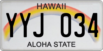 HI license plate YYJ034