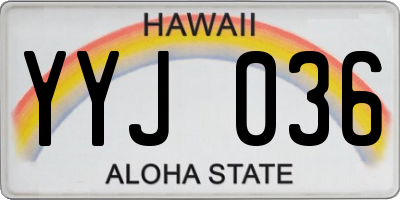 HI license plate YYJ036
